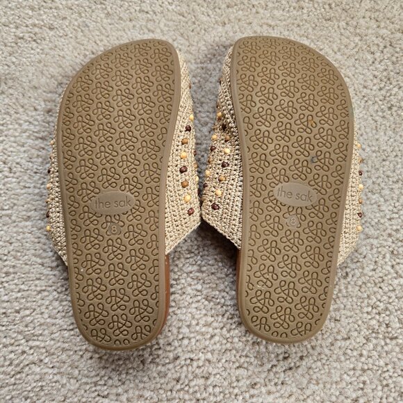 NWOT The Sak Bolinas Crochet Clogs Wood Beads Boho Size 8 - Picture 3 of 8